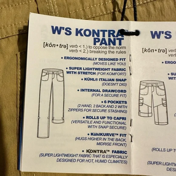 Kuhl Kontra Roll Up Light-weight Hiking Pants -Size 12 - Picture 9 of 15